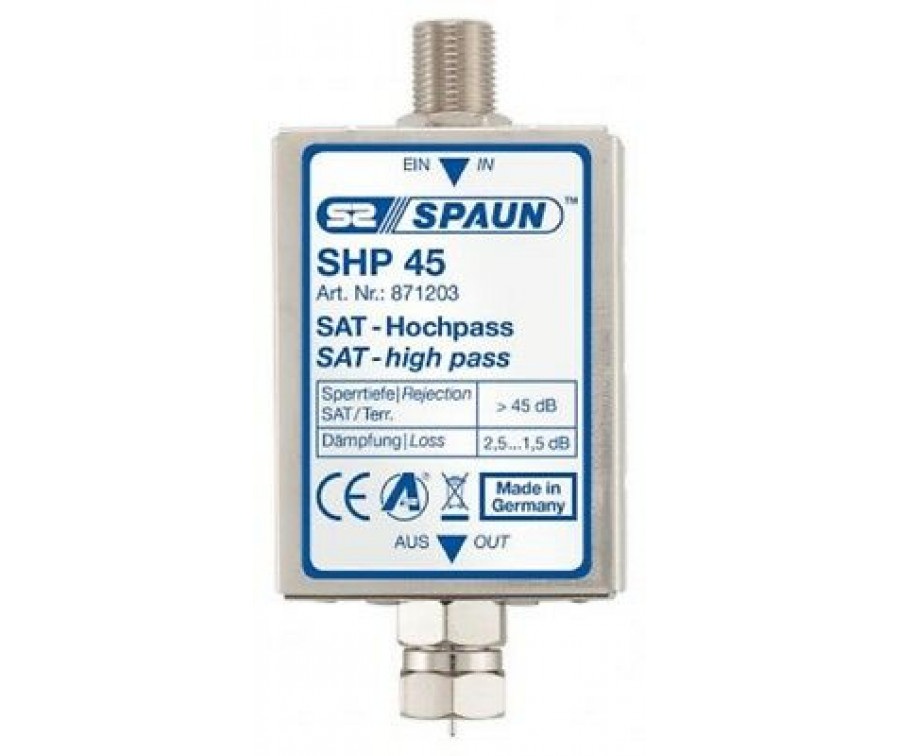 <b>SHP 45</b> Filtrs 950-2200MHz